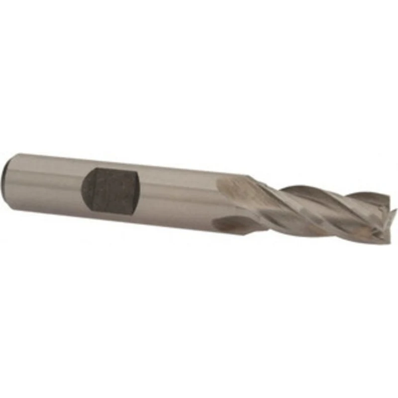 Value Collection 5/16, 3/4 LOC, 3/8 Shank Diam, 2-1/2 OAL, 4 Flute, Cobalt Square End Mill Single End, Uncoated, Spir...